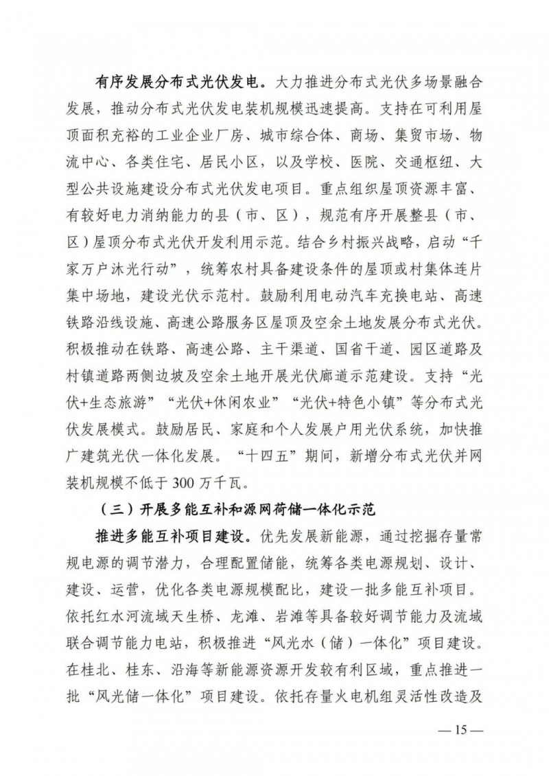 廣西“十四五”規(guī)劃：大力發(fā)展光伏發(fā)電，到2025年新增光伏裝機15GW！