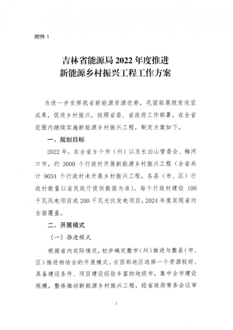 吉林省能源局發(fā)布全國首個(gè)出臺(tái)的省級(jí)“新能源+鄉(xiāng)村振興”方案！