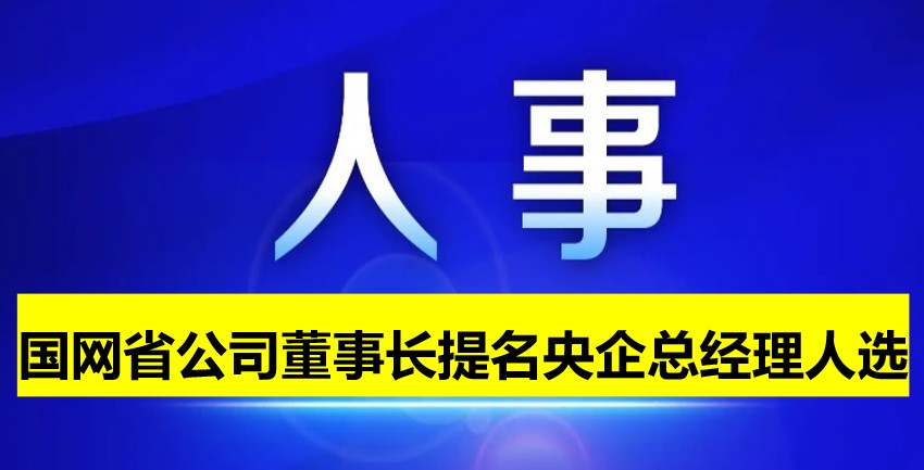 國網(wǎng)省公司董事長提名為央企總經(jīng)理人選！