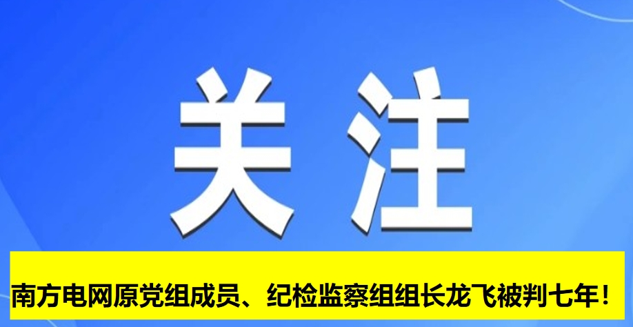 南方電網(wǎng)原黨組成員、紀檢監(jiān)察組組長龍飛被判